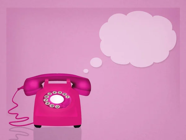 Ilustração Telefone Rosa — Fotografia de Stock