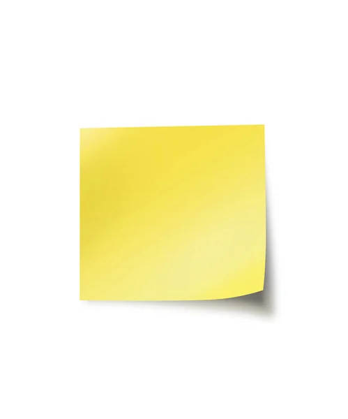 Carta Nota Gialla Isolata Sfondo Bianco — Foto Stock