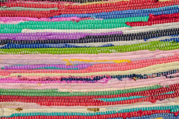 Разноцветный Коврик Ручной Работы Лоскутное Покрытие — стоковое фото