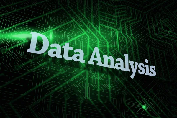 Analiza Danych Słownych Zieloną Czarną Płytą Drukową — Zdjęcie stockowe