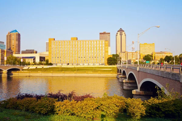 Sabah Des Moines Iowa Şehir Manzarası — Stok fotoğraf