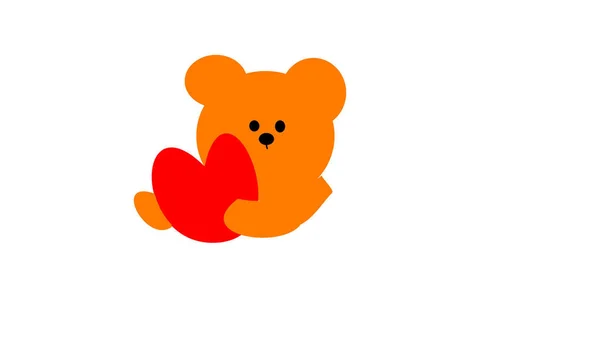 Teddy Heart White Background — Stock Photo, Image