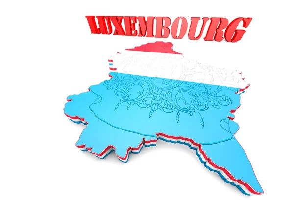 Megjelenítése Illusztráció Luxemburgi Zászló Címer — Stock Fotó