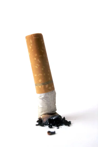 Mégot Cigarette Isolé Sur Fond Blanc — Photo
