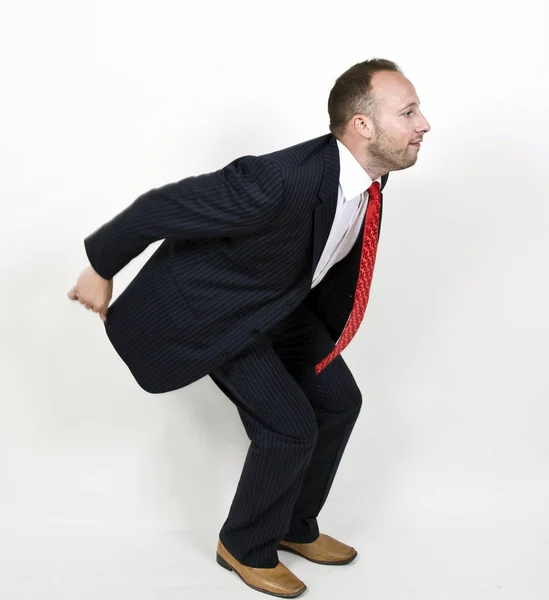 Macho Modo Salto Sobre Fondo Aislado — Foto de Stock