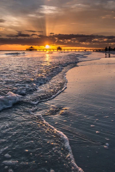 Gyönyörű Naplementét Fort Myers Beach Florida Amerikai Egyesült Államok Estero — Stock Fotó