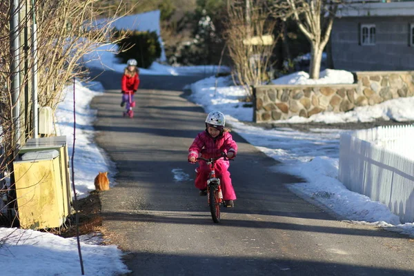 Arka Planda Açık Bisiklet Çocuklar — Stok fotoğraf