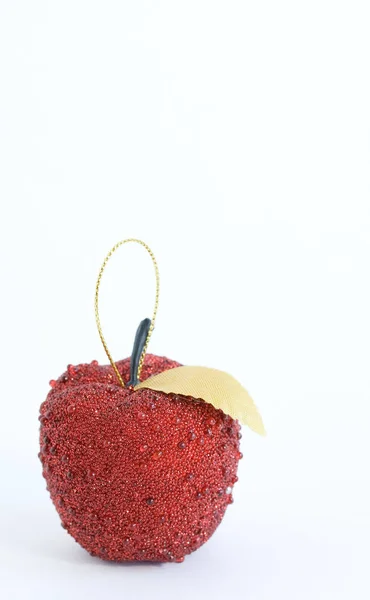 哈迪克拉夫特圣诞树红苹果在白色背景 — 图库照片