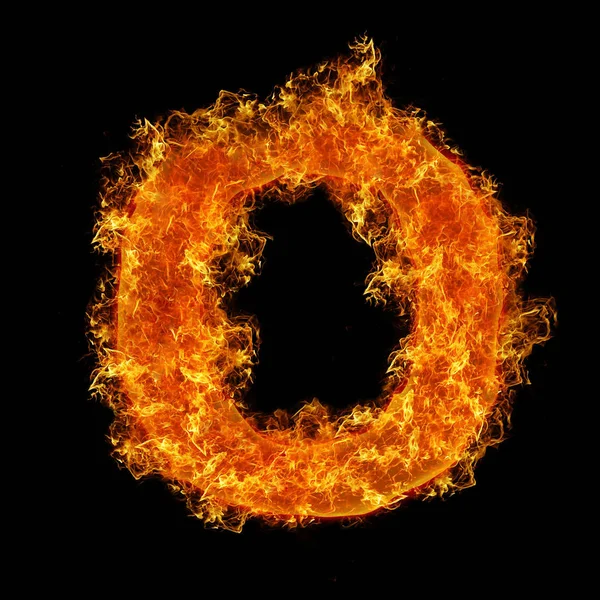 Fire Letter Black Background — Stock Photo, Image