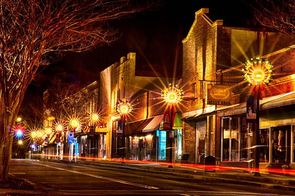Downtown York South Carolina Ciudad Las Rosas Blancas Navidad — Foto de Stock