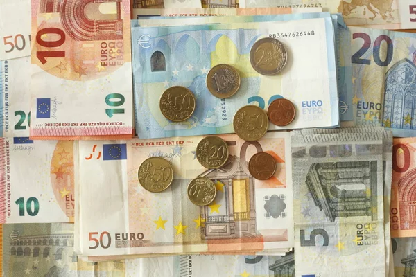 Euro Facturas Choins Dinero — Foto de Stock