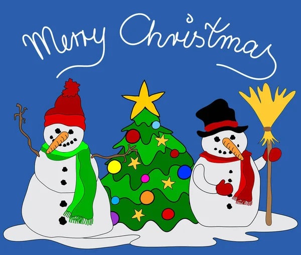 メリークリスマス面白いカラフルなカード — ストック写真