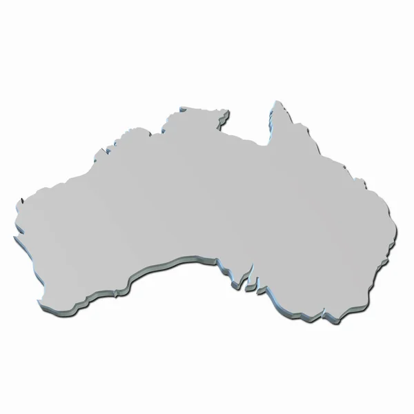 Mapa Austrália Cor Branca — Fotografia de Stock