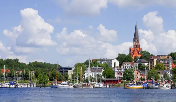 Blick Auf Die Stadt Flensburg Hafen Segeln — Stockfoto