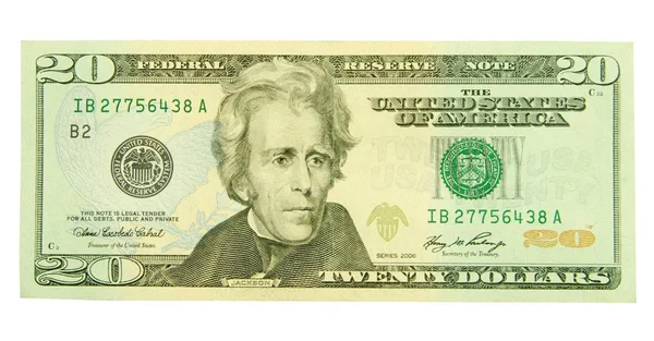 Δολάριο Που Απομονώνονται Λευκό Φόντο — Φωτογραφία Αρχείου