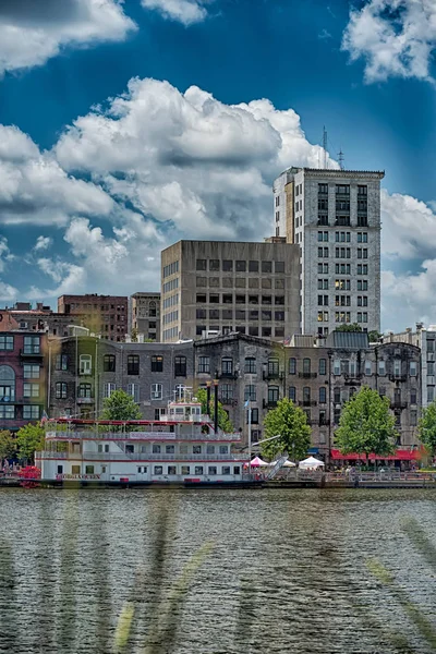 Savannah Georgia Eua Skyline Centro Cidade — Fotografia de Stock