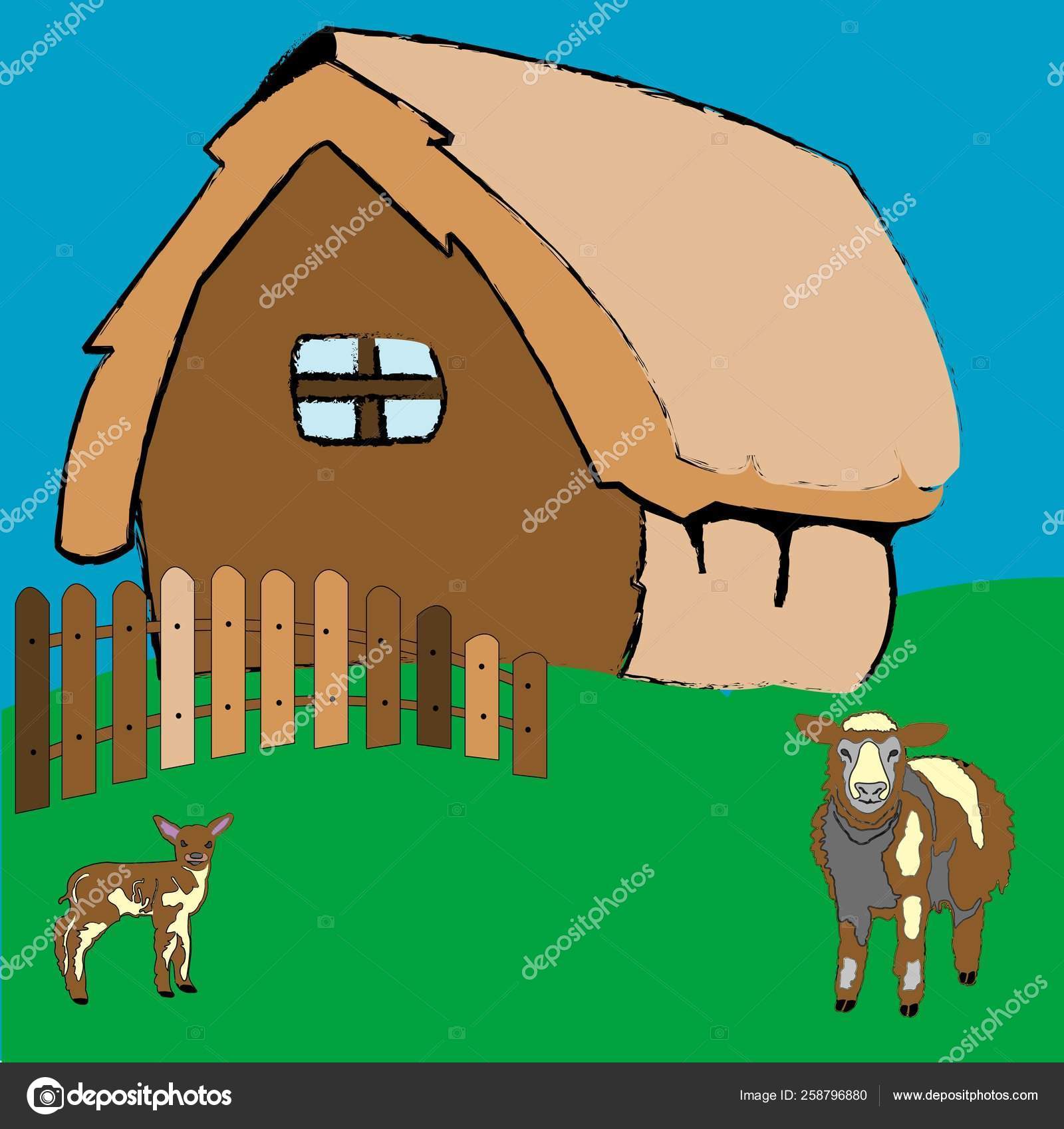 Village House Farm Animals Vector Art Illustration More Drawings Gallery  Stock Photo by ©YAYImages 258796880