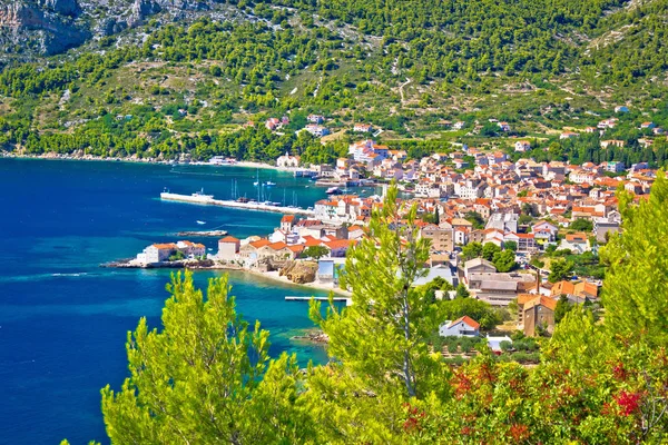 Idyllisch Komiza Baai Zomer Uitzicht Island Vis Kroatië — Stockfoto