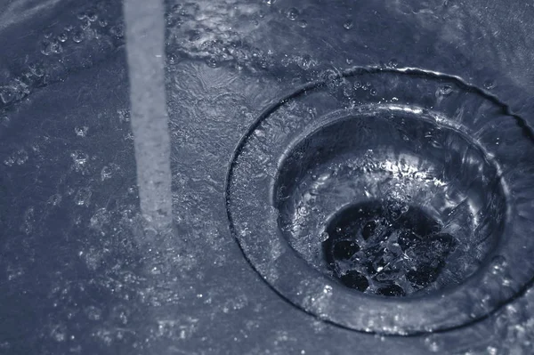 Water Flow Drain Kitchen — Stock Photo, Image