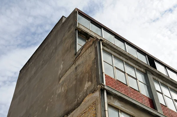 Antiguo Edificio Industrial Exterior Pared Grumosa — Foto de Stock