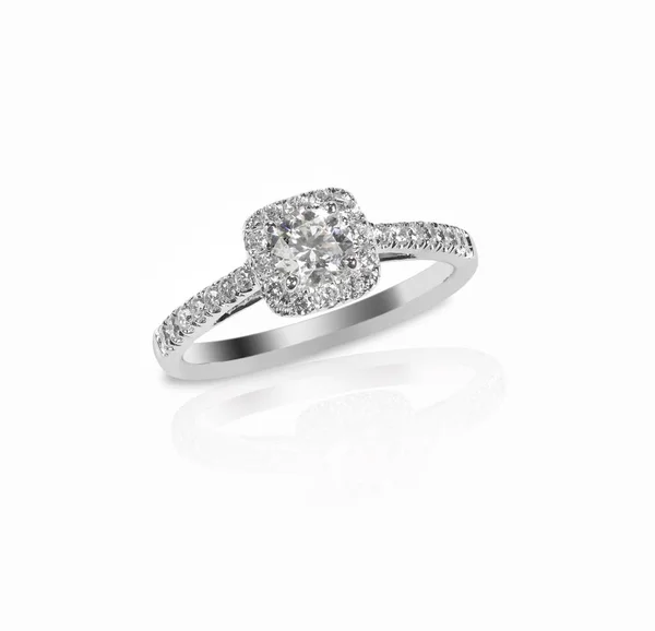 Hermoso Anillo Boda Diamantes Engastado Con Múltiples Diamantes Dentro Engaste —  Fotos de Stock