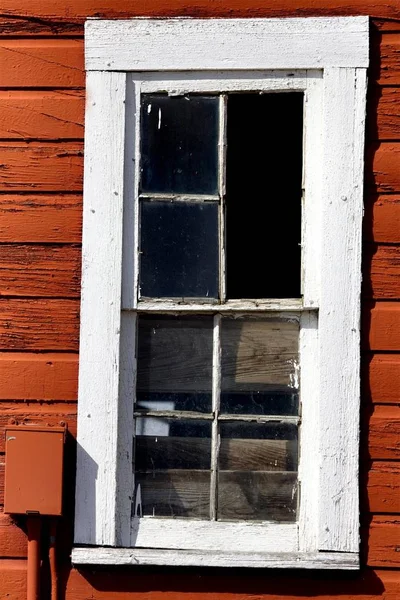 Старе Вікно Покинуте Будинок Саскачеван Канада — стокове фото
