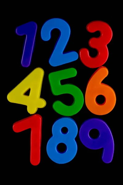 Numbers Isolated Black Background — Stock Photo, Image