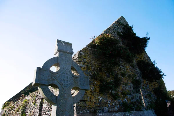 Keltský Kříž Irské Hřbitov — Stock fotografie