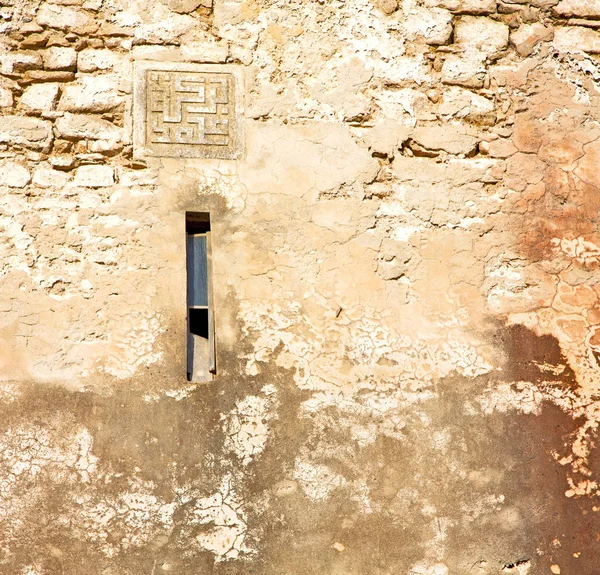 在非洲摩洛哥旧砖建筑混凝土墙的纹理 — 图库照片