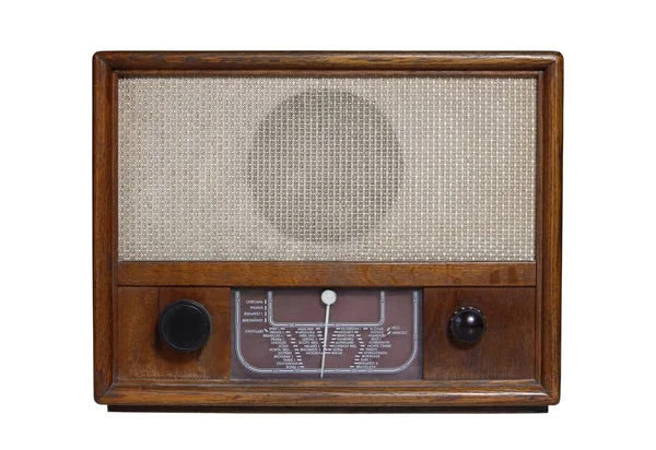 Radio Vintage Aislada Fondo Blanco — Foto de Stock