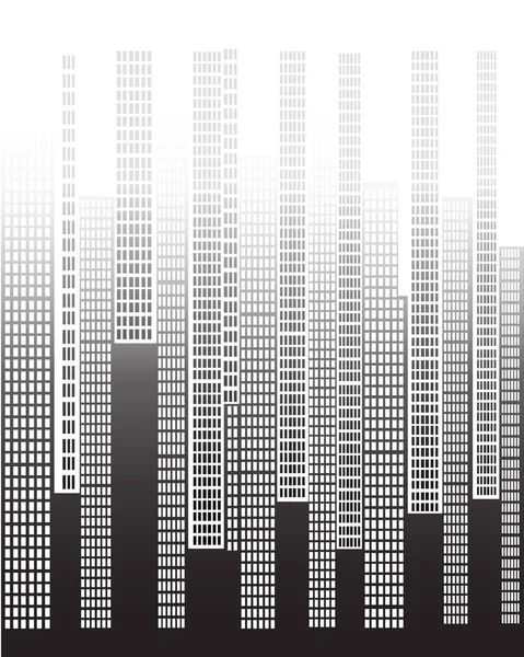 Une Silhouette Ville Estompe Mesure Que Les Bâtiments Deviennent Hauts — Photo