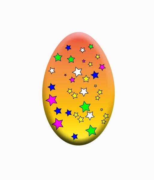 Uovo Pasqua Colorato Con Involucro Stellato — Foto Stock