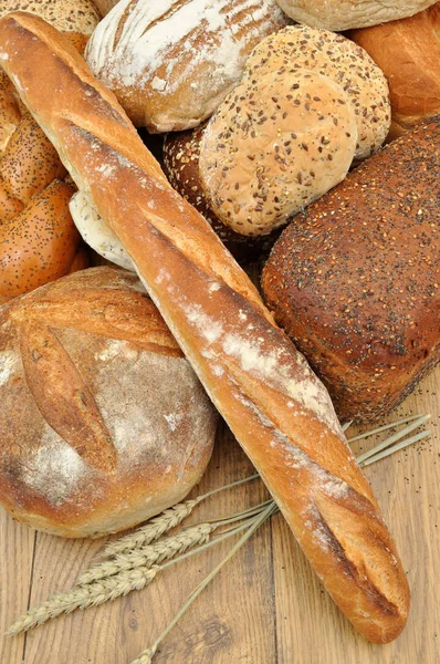 Хліб Хліб Хліб Хліб Хліб Багети Пшеничними Шипами — стокове фото