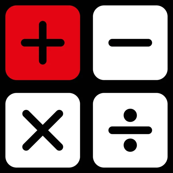 Ikona Kalkulator Symbol Ten Płaski Raster Używa Czerwony Biały Kolory — Zdjęcie stockowe