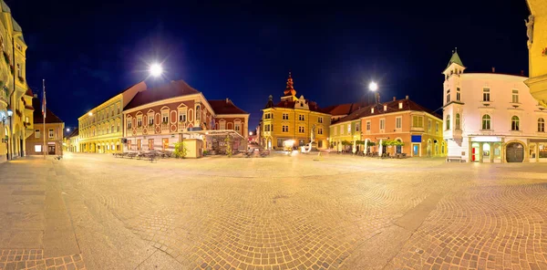 Town Ptuj Historic Main Square Panoramic Evening View Northern Slovenia — Stock Photo, Image