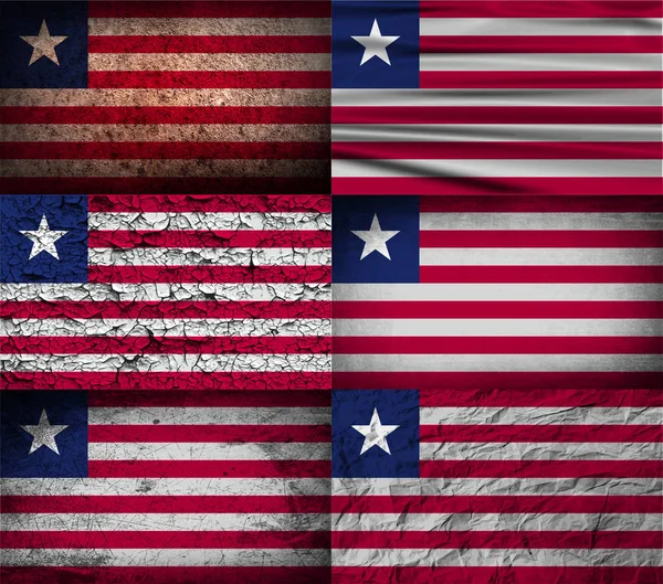 Vlag Van Liberia Met Oude Textuur Illustratie — Stockfoto