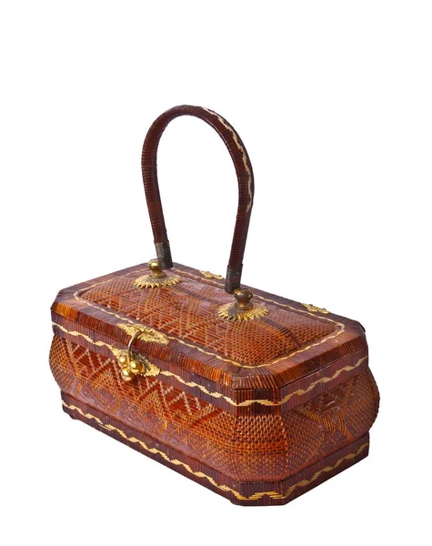 Wicker Bamboo Handbag Thai Handcrafted — 스톡 사진