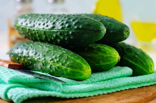 Ripe Cucumbers Close — Stock Photo, Image
