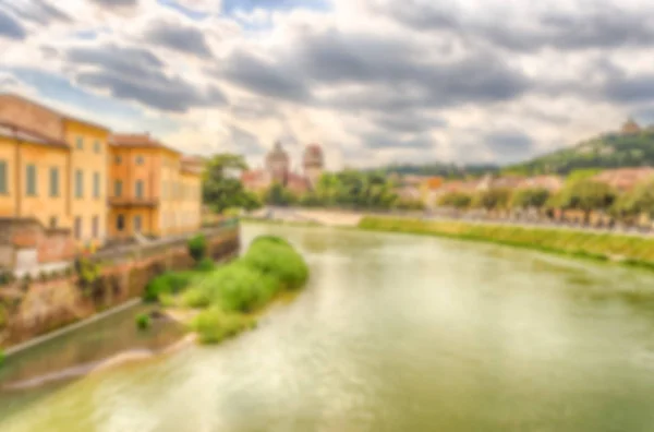 Intreepupil Achtergrond Met Uitzicht Rivier Adige Verona Italië Opzettelijk Wazig — Stockfoto
