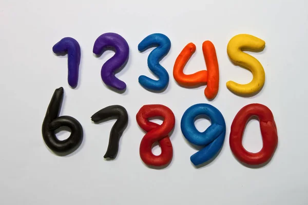 Colorful Clay Numeric Characters — Stock Photo, Image