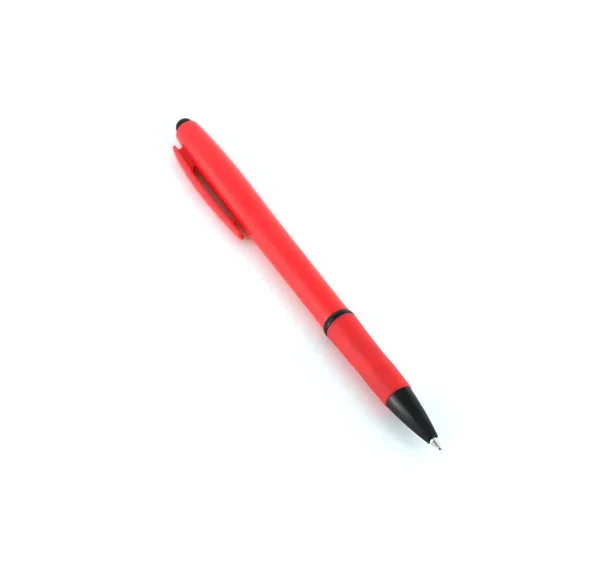 Κόκκινο Στυλό Στυλό Πάνω Από Λευκό — Φωτογραφία Αρχείου