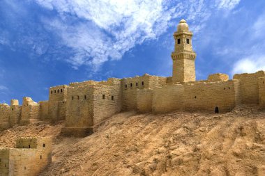Image of Aleppo Citadel, Syria. This structure is a smaller sized exact replica of the real Citadel. clipart