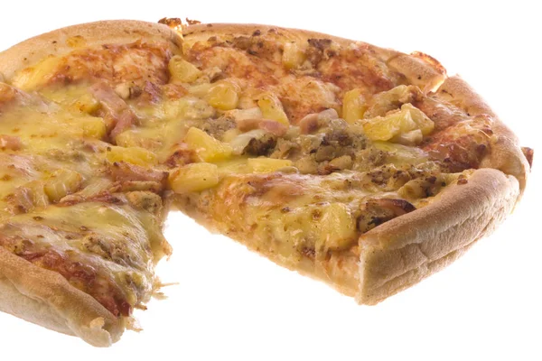 Geïsoleerde Macro Afbeelding Van Pizza — Stockfoto