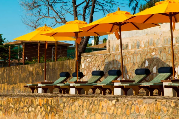 Chairs Umbrella Stunning Tropical Beach Hua Hin Thailand — Stock Photo, Image