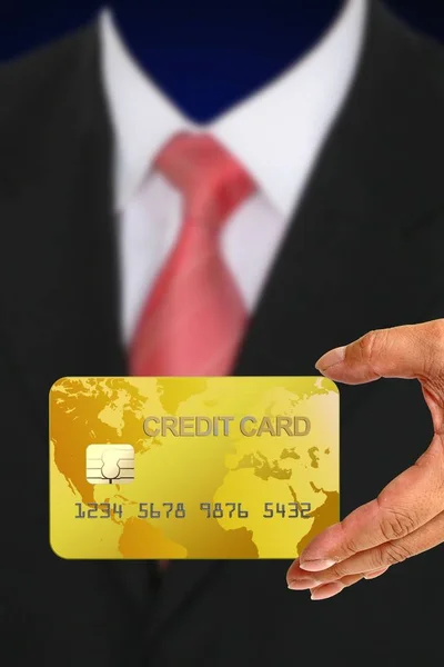 Karta Kredytowa Ludzkiej Dłoni — Zdjęcie stockowe