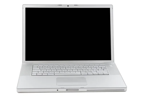 Silver Portable Computer Front View — Stock Photo, Image