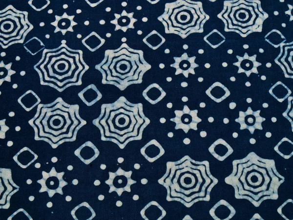 Tissu Batik Bleu Avec Motif Repettition Comme Fond Yogyakarta Indonésie — Photo