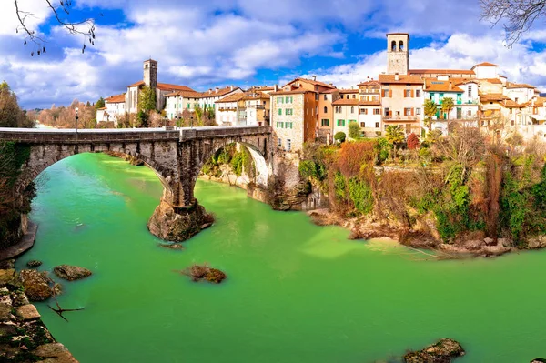Cividale Del Friuli Devil Bridge Natisone River Canyon Panoramic View — Stock Photo, Image