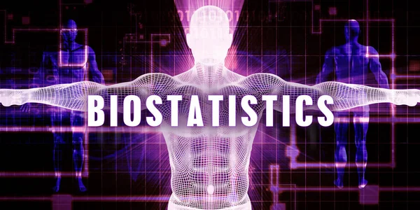 Biostatistika Jako Lékařské Koncepce Digitální Technologie Umění — Stock fotografie