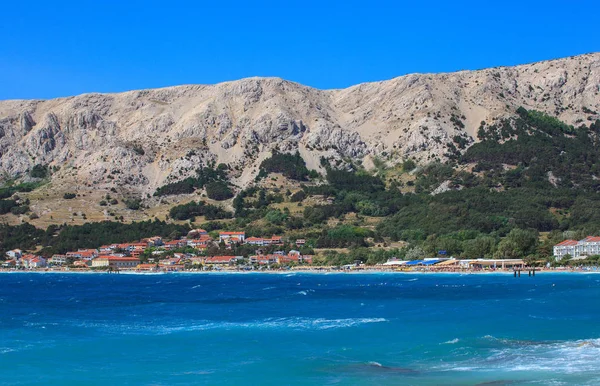 Weergave Van Baska Beach Eiland Krk Dalmatië Kroatië — Stockfoto